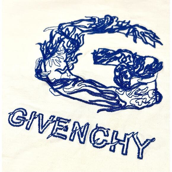 Men’s Givenchy Embroidered Blue G T Shirt Slim Fit Size Small 100% Cotton - Picture 3 of 14